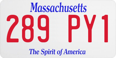 MA license plate 289PY1