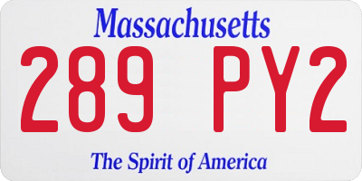 MA license plate 289PY2