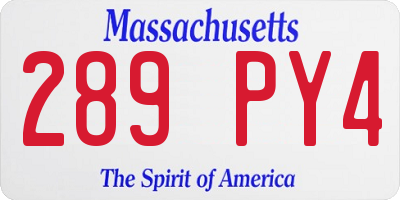 MA license plate 289PY4