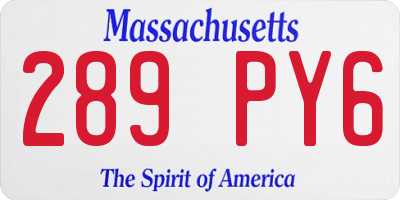 MA license plate 289PY6