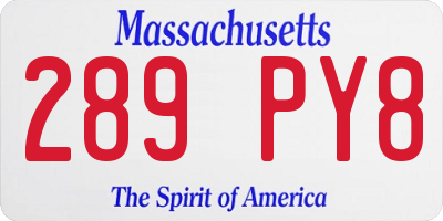 MA license plate 289PY8