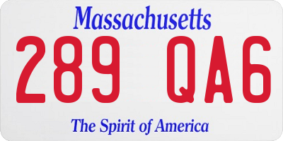 MA license plate 289QA6