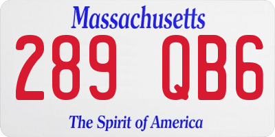MA license plate 289QB6