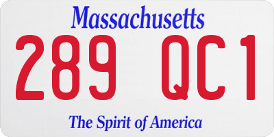 MA license plate 289QC1