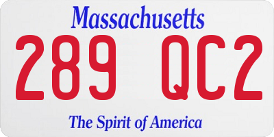 MA license plate 289QC2