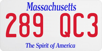 MA license plate 289QC3