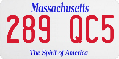 MA license plate 289QC5