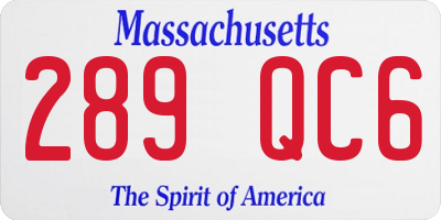 MA license plate 289QC6