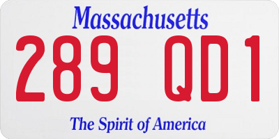 MA license plate 289QD1