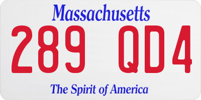 MA license plate 289QD4