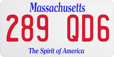 MA license plate 289QD6