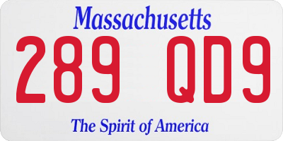 MA license plate 289QD9