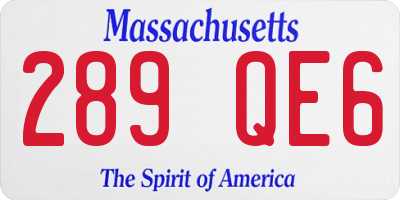 MA license plate 289QE6
