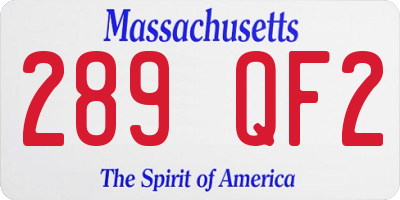 MA license plate 289QF2