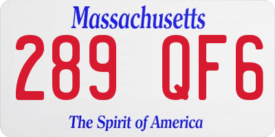 MA license plate 289QF6
