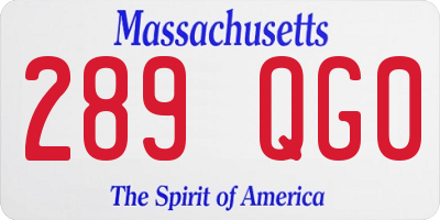MA license plate 289QG0