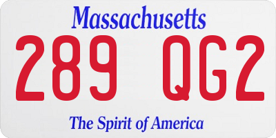 MA license plate 289QG2