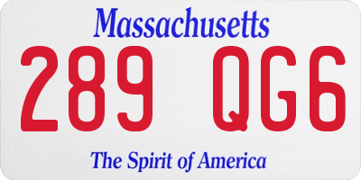 MA license plate 289QG6