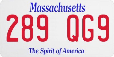 MA license plate 289QG9