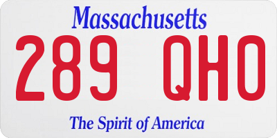 MA license plate 289QH0