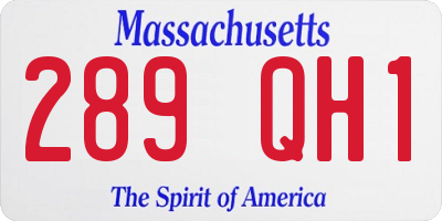 MA license plate 289QH1