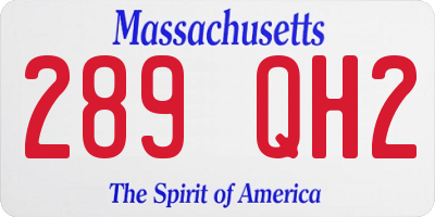 MA license plate 289QH2