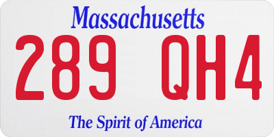 MA license plate 289QH4