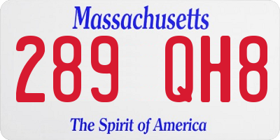 MA license plate 289QH8