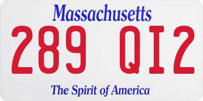 MA license plate 289QI2