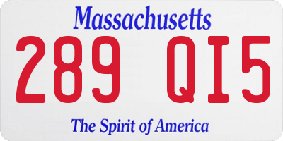 MA license plate 289QI5