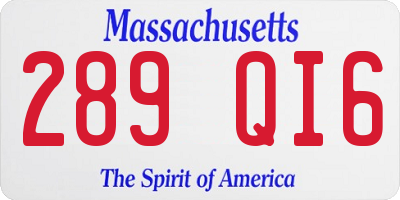 MA license plate 289QI6