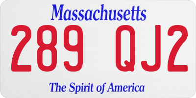 MA license plate 289QJ2