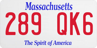 MA license plate 289QK6