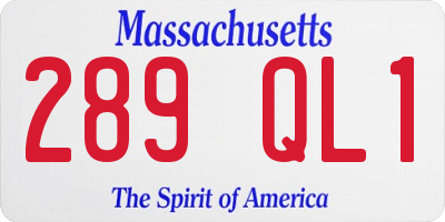 MA license plate 289QL1