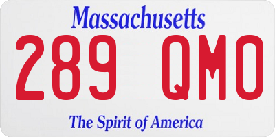 MA license plate 289QM0