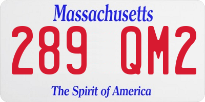 MA license plate 289QM2