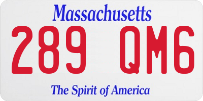 MA license plate 289QM6