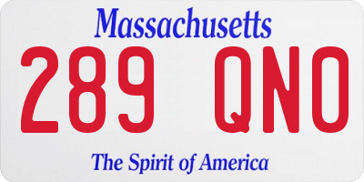MA license plate 289QN0