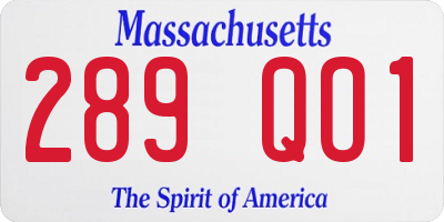 MA license plate 289QO1