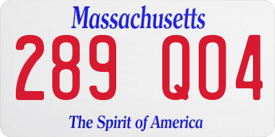 MA license plate 289QO4