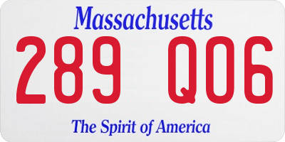 MA license plate 289QO6