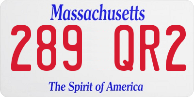 MA license plate 289QR2