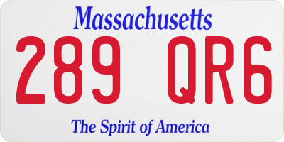 MA license plate 289QR6