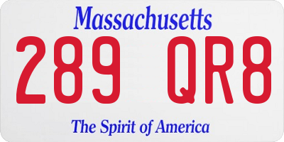 MA license plate 289QR8