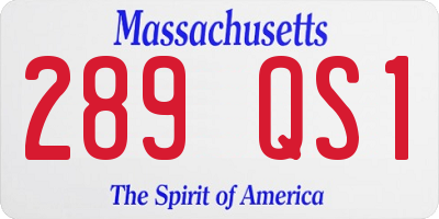 MA license plate 289QS1