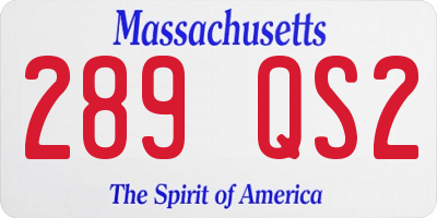 MA license plate 289QS2