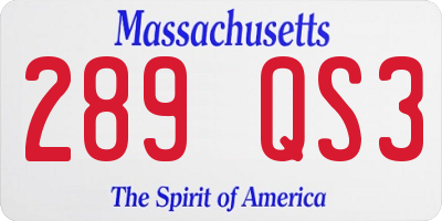 MA license plate 289QS3