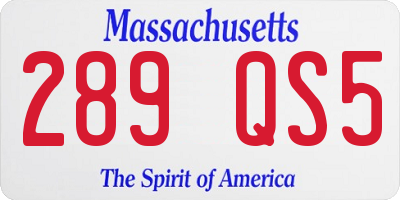 MA license plate 289QS5