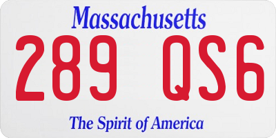 MA license plate 289QS6