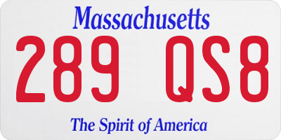MA license plate 289QS8